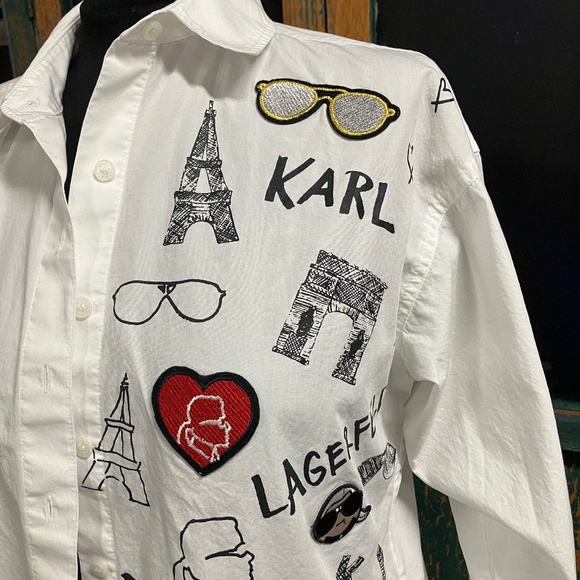 Karl Lagerfeld Paris Iconic Motif Button Down, Limited E… - Picture 7 of 17